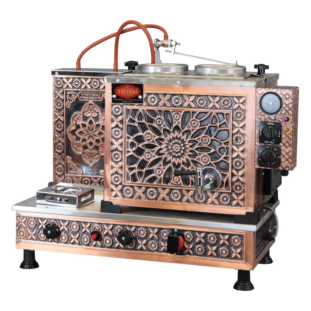 Tiryaki 2 Demlikli Full Otomatik Bakır Çay Kazanı
